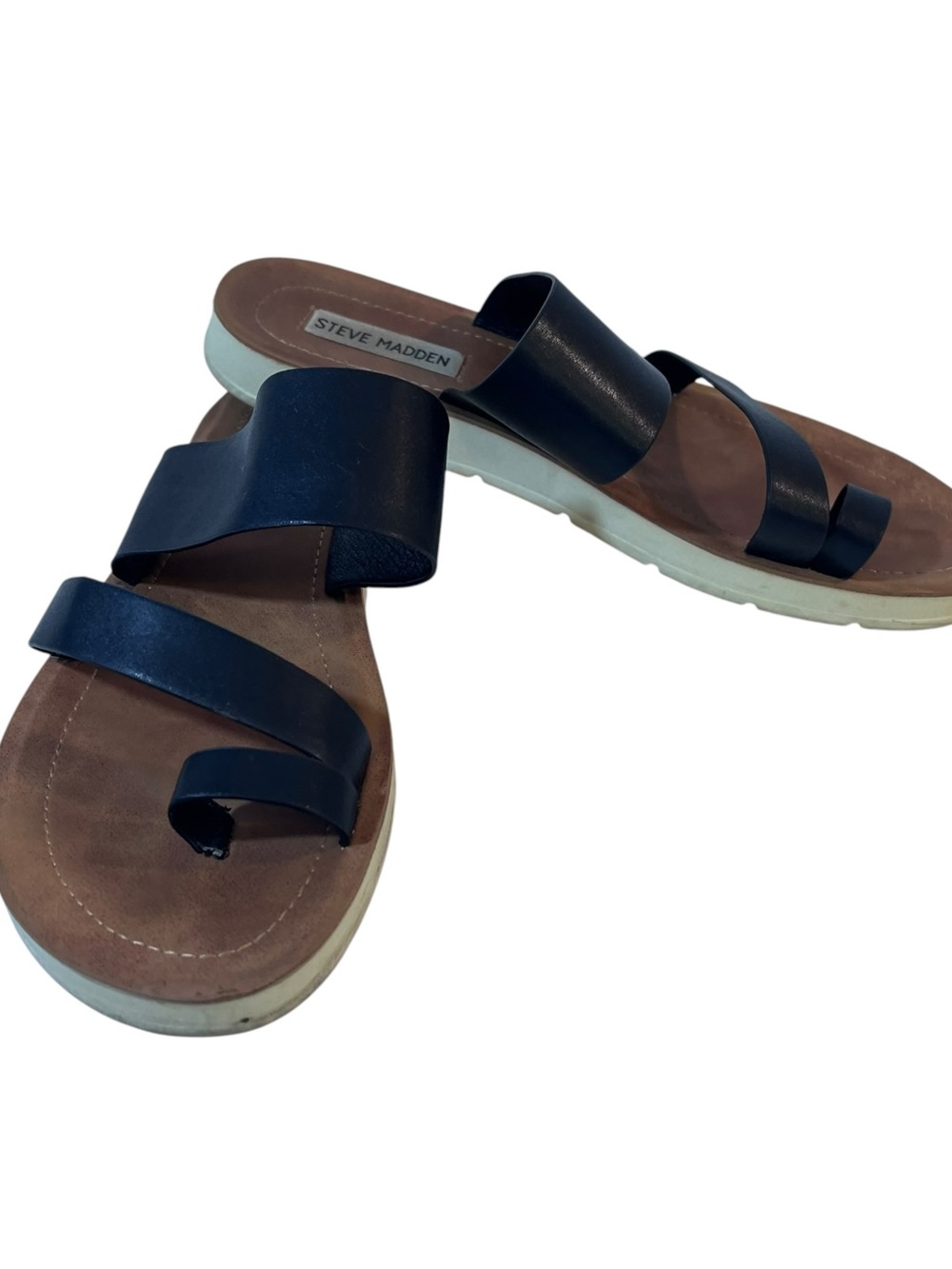 Steve Madden Womens Leather Slide Sandals Womens Size 8